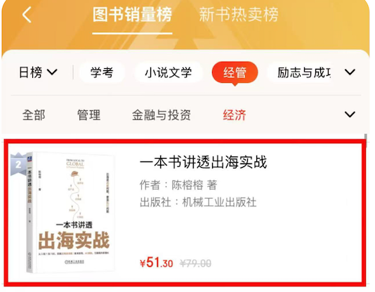 《一本书讲透出海实战》登上经管畅销书榜